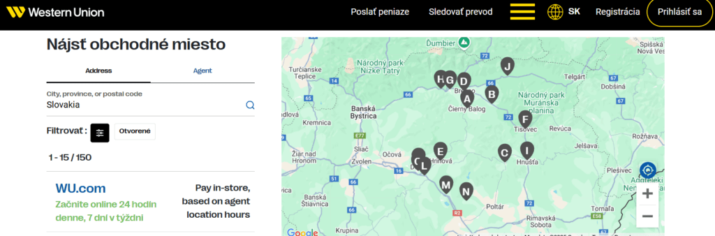 slovenska posta western union