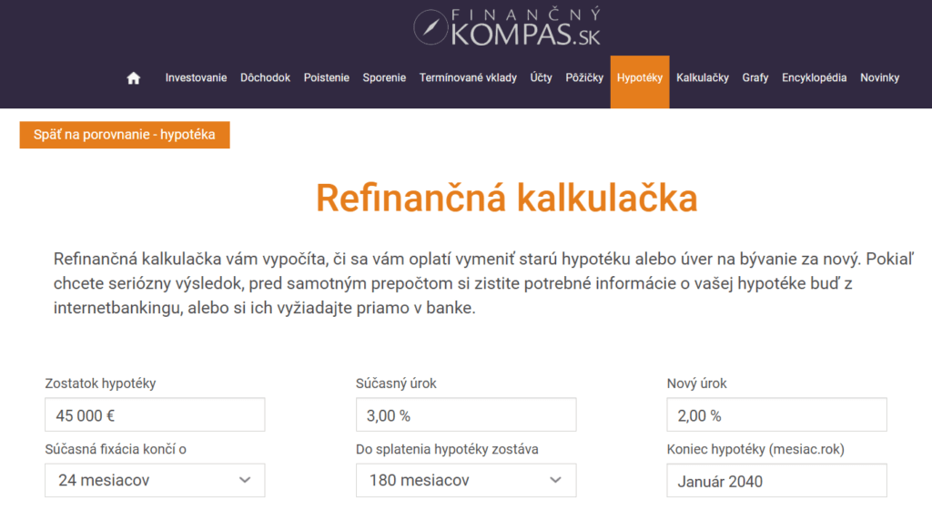 refinancovanie spotrebného úveru kalkulačka